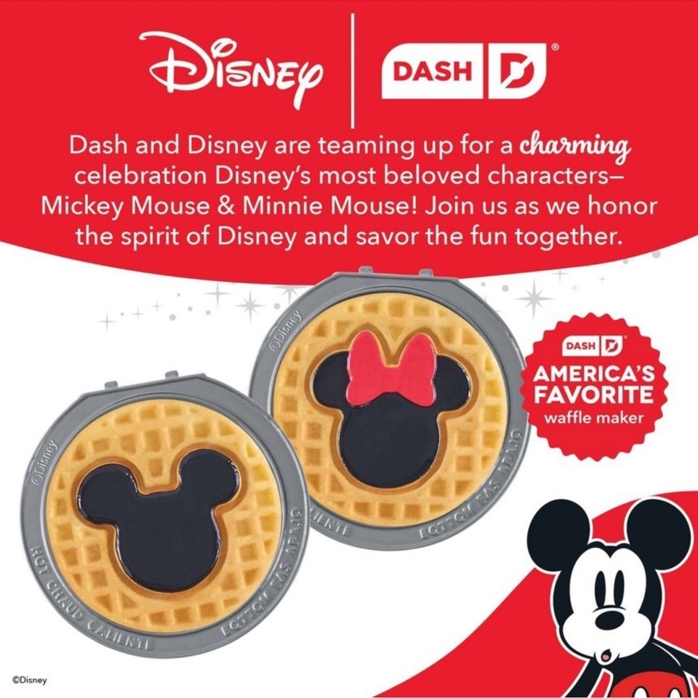 8 Units Disney Dash Mickey Mouse Waffle Plates - Pink and Gold - Picture 3 of 3